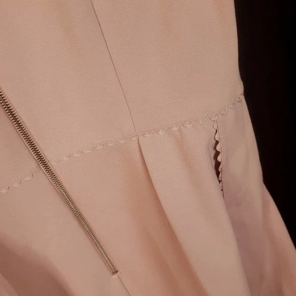 TED BAKER BLUSH CAP SLEEVE PETER PAN COLLAR STRETCH DRESS - Picture 7 of 9